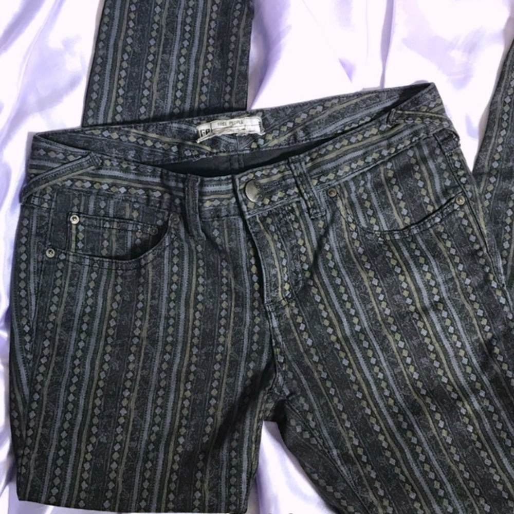 Free People Charcoal Boho Skinny cropped jeans